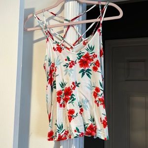 Floral Strappy Tank Top - Hollister - Worn once! Size Medium (fits small)